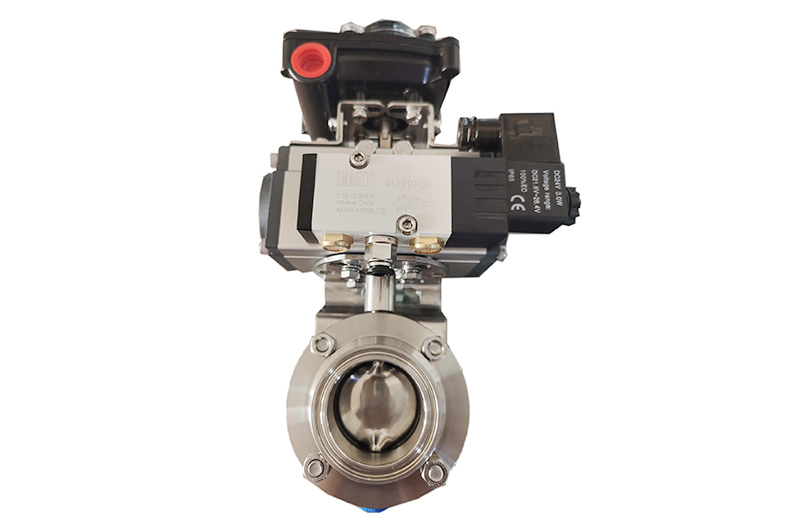 鋁制氣動(dòng)蝶閥+信號反饋器+電磁閥